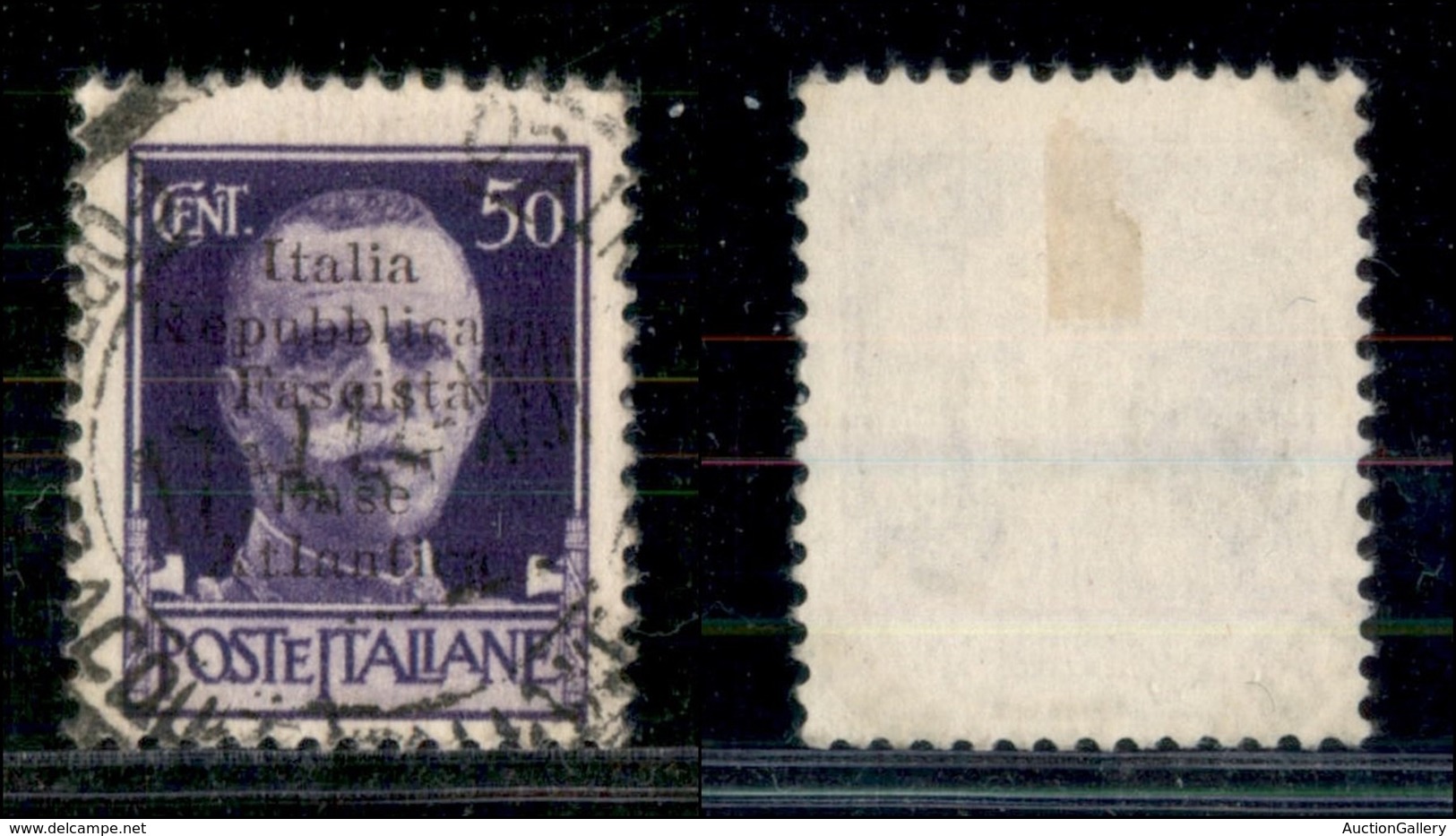 EMISSIONI LOCALI - BASE ATLANTICA - 1943 - 50 Cent (11g Varietà) Usato - L Diversa + Italia Con I Capovolto Rovesciato - - Andere & Zonder Classificatie