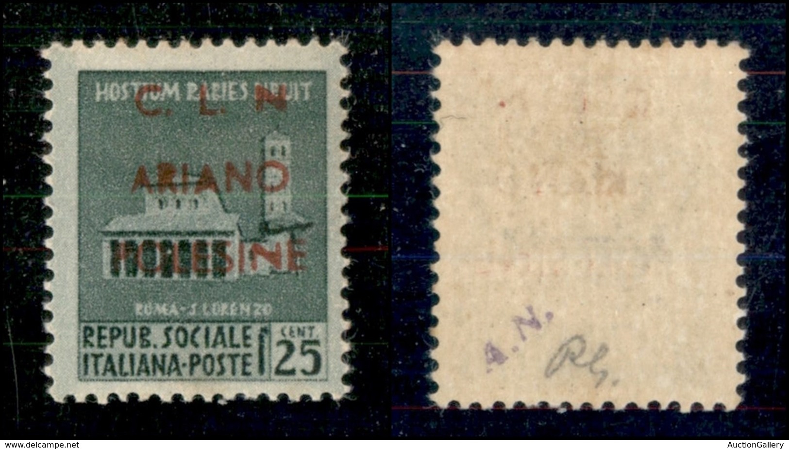 C.L.N. - ARIANO POLESINE - 1945 - 25 Cent (Errani 32A Varietà) Senza Punto Dopo N - Gomma Integra - Non Catalogato - Cer - Other & Unclassified