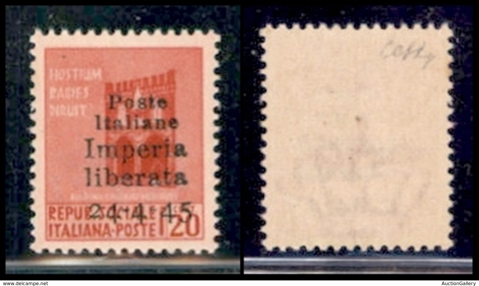 C.L.N. - IMPERIA - 1945 - Non Emesso - 20 Cent Con Primo Trattino Più Grosso (22 - Errani Pos 41 Varietà F) - Gomma Inte - Other & Unclassified