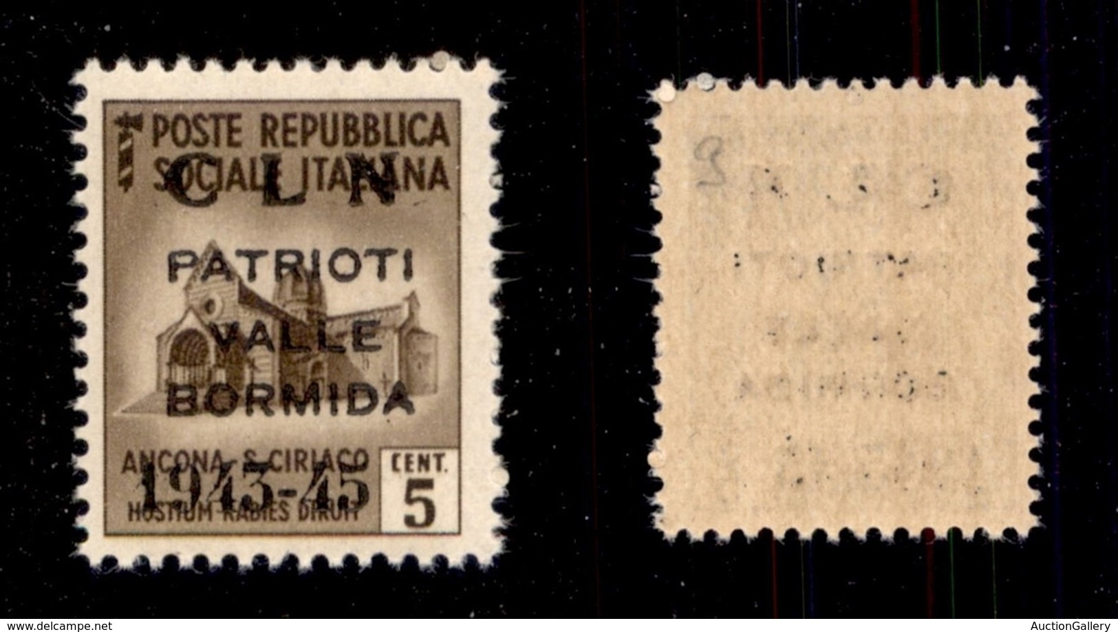 C.L.N. - VALLE BORMIDA - 1945 - Soprastampa Modificata - 5 Cent (1A) - Gomma Integra  - Cert. AG (4.500) - Altri & Non Classificati