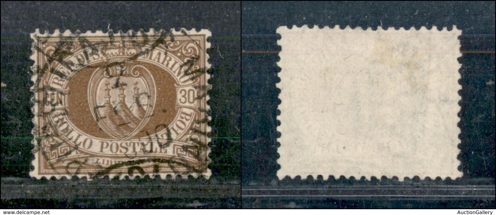 SAN MARINO - 1877 - 30 Cent (6) Usato - Ottimamente Centrato - Andere & Zonder Classificatie