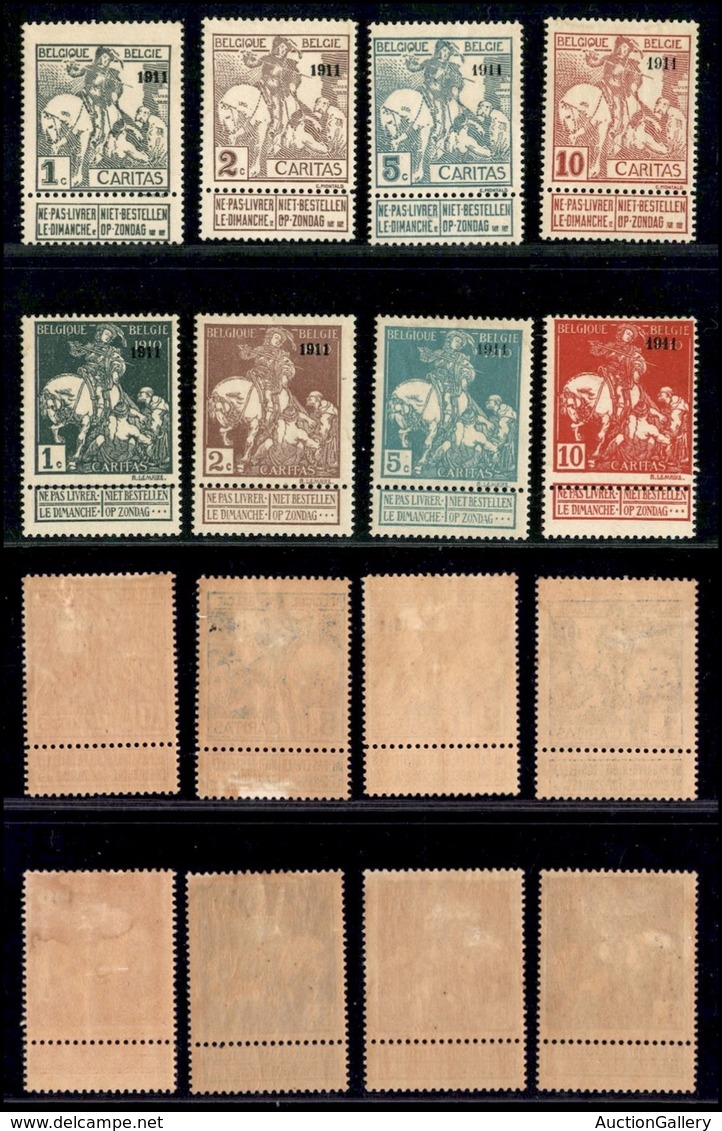 BELGIO - 1911 - Caritas (81/88 II) - Serie Completa - Gomma Originale (300) - Autres & Non Classés