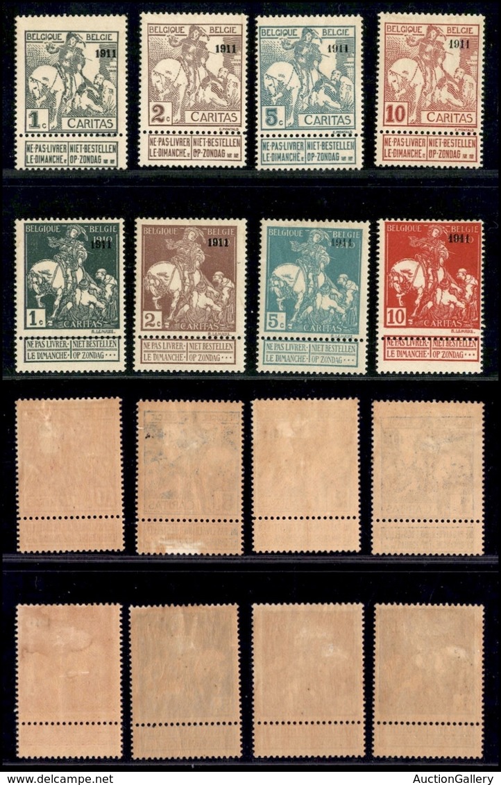 BELGIO - 1911 - Caritas (81/88 II) - Serie Completa - Gomma Originale (300) - Other & Unclassified