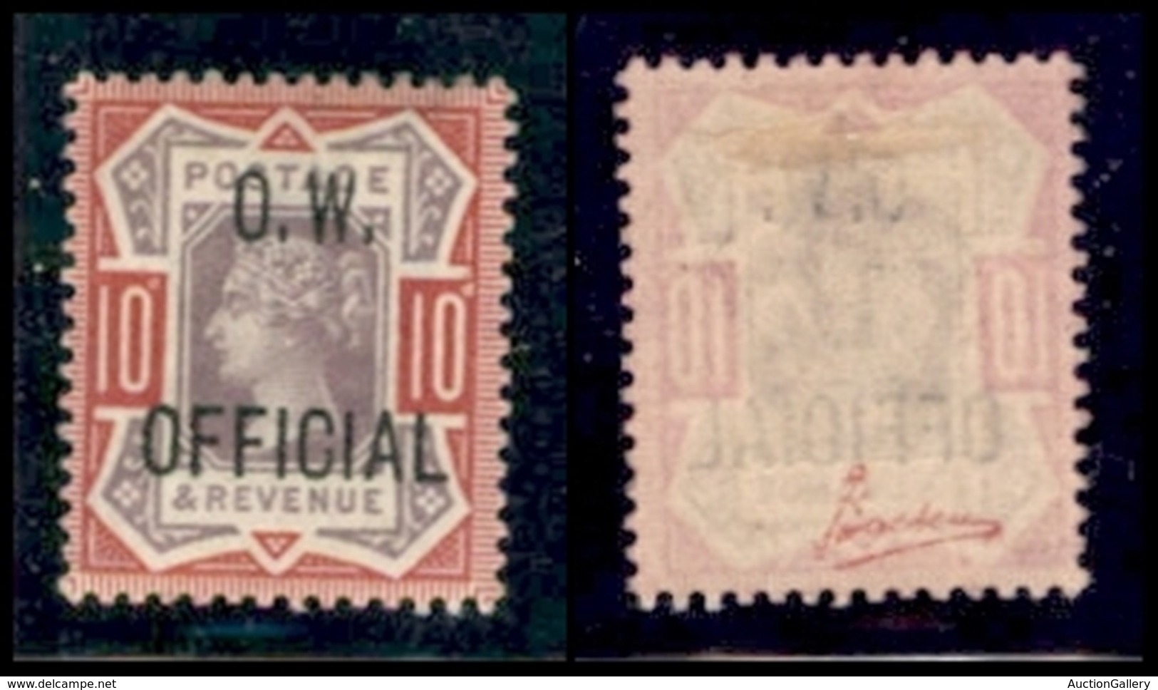 GRAN BRETAGNA - 1901 - Servizio - 10 Pence O.W. Official (68) - Gomma Originale - Timbrino Di Garanzia Al Retro (1200) - Autres & Non Classés