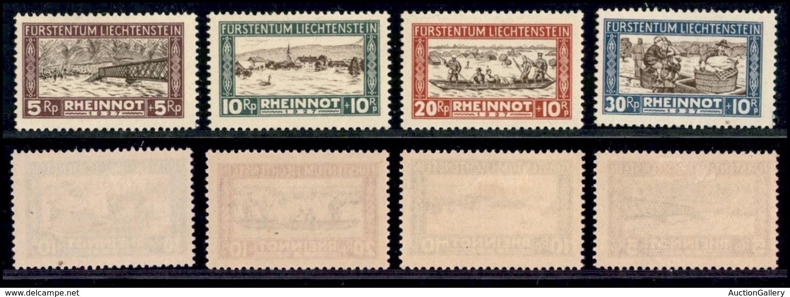 LIECHTENSTEIN - 1928 - Rheinnot (78/81) - Serie Completa - Gomma Originale - Andere & Zonder Classificatie
