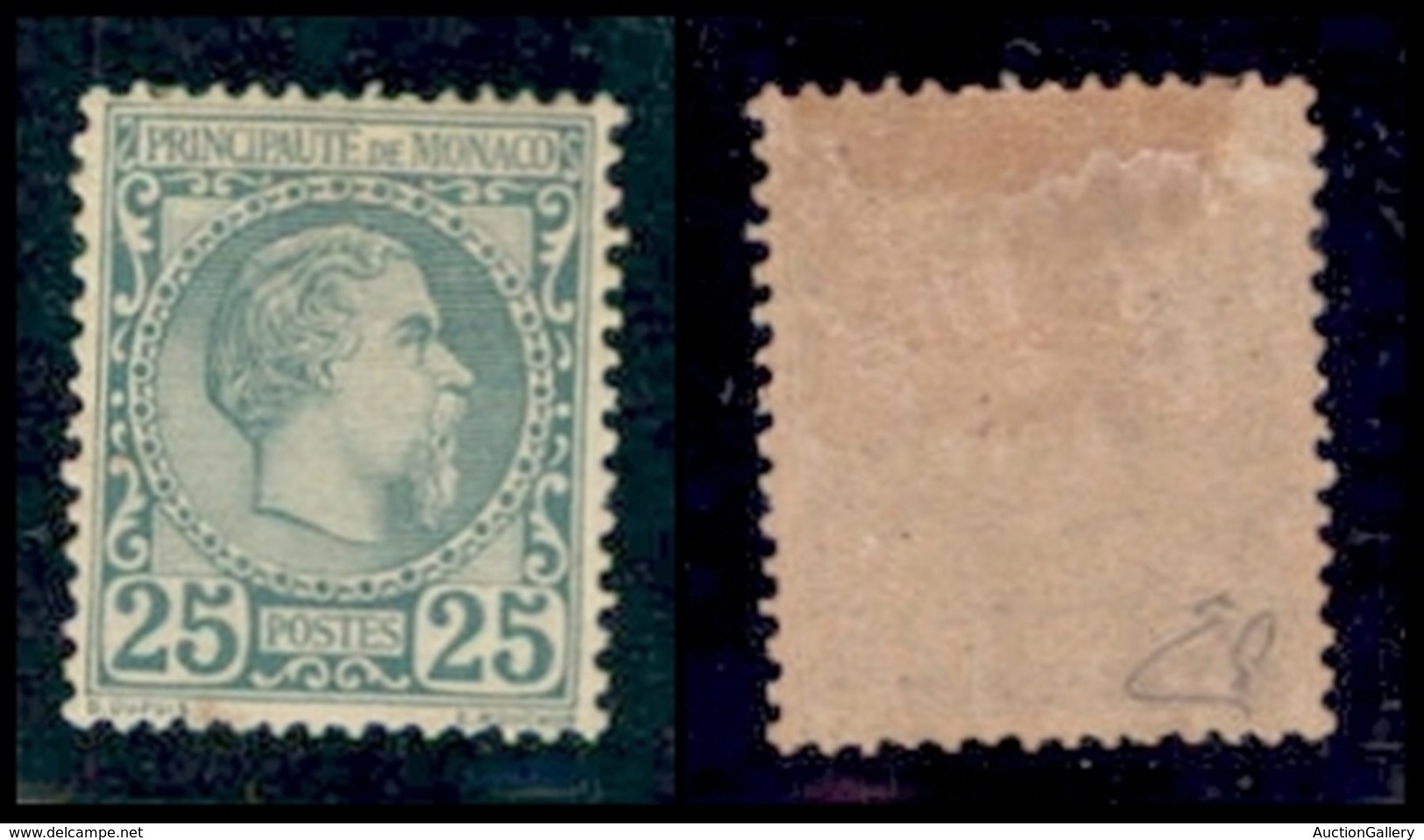 MONACO - 1885 - 25 Cent Carlo III (6) - Gomma Originale - Diena (750) - Autres & Non Classés
