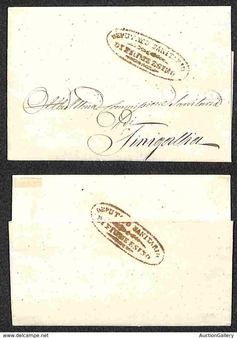 ITALIA - PREFILATELICHE - SANITÀ - PONTIFICIO - 1836 - Deputato Sanitario Di Fiume Esino (ovali) - Lettera Per Senigalli - Autres & Non Classés