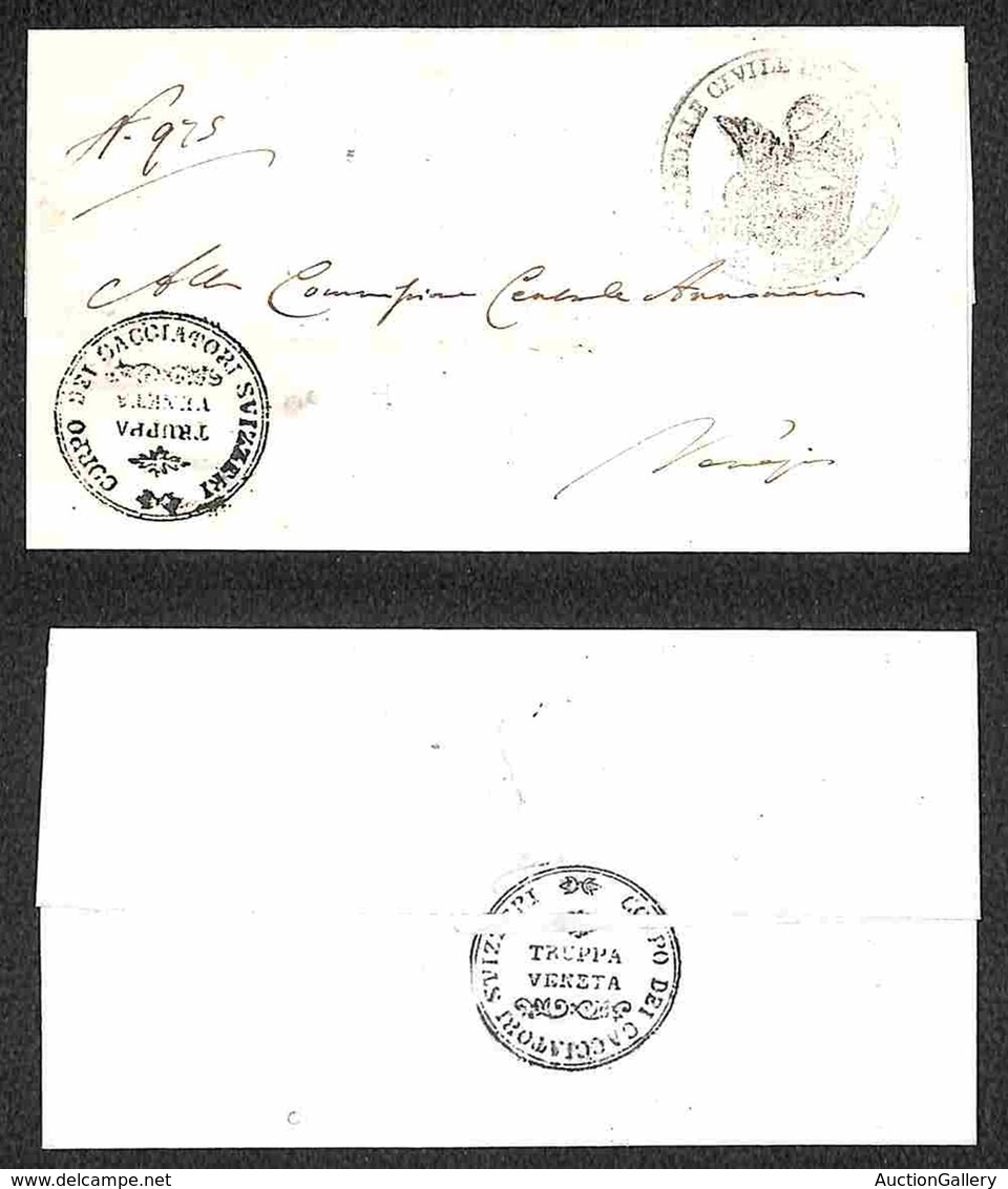 ITALIA - PREFILATELICHE - 1849 - Truppa Veneta / Corpo Dei Cacciatori Svizzeri - Involucro Di Lettera Per Venezia - Altri & Non Classificati
