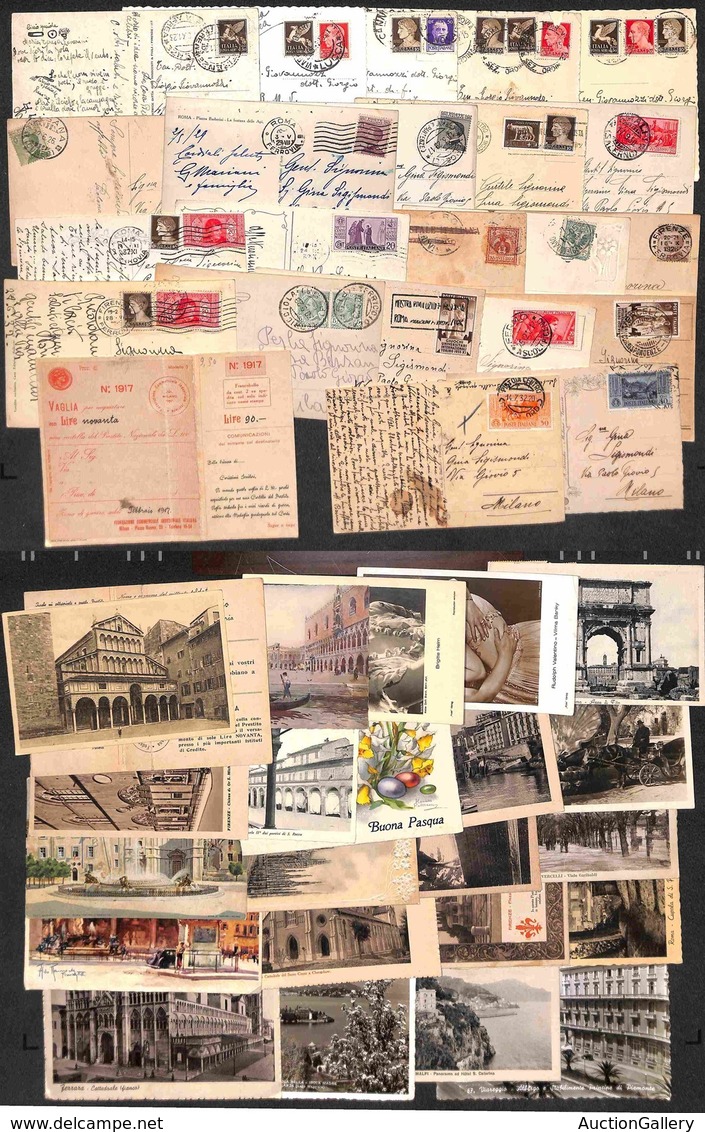 LOTTI & COLLEZIONI - REGNO - 1905/1941 - Piccolo Insieme Di 22 Cartoline E 1 Vaglia Del Periodo Tutti Viaggiati Con Affr - Andere & Zonder Classificatie