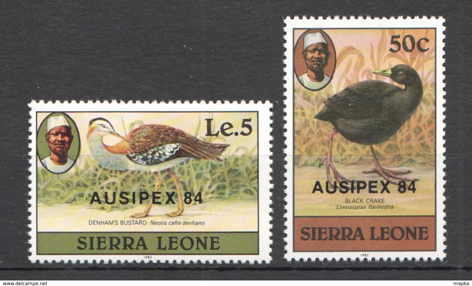 Y407 1984 SIERRA LEONE FAUNA BIRDS !!! OVERPRINT #764-65 MICHEL 14 EURO SET MNH - Sonstige & Ohne Zuordnung