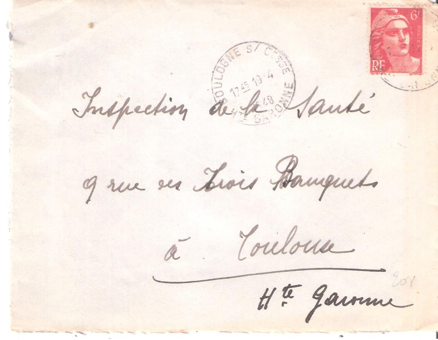 HAUTE GARONNE :- BOULOGNE S/ CESSE Dateur Type A5 - 1921-1960: Periodo Moderno