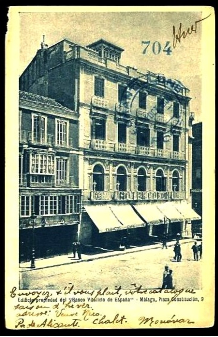 MALAGA, Plaza Constitucion 9 - Edificio Propriedad Del ""BABCO VITALICIO DE ESPANA"" - (animée Avec ""HOTEL COLON"") - Málaga