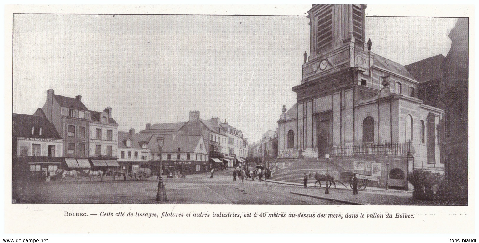 1924 - Iconographie - Bolbec (Seine-Maritime) - La Place De L'église - FRANCO DE PORT - Non Classés