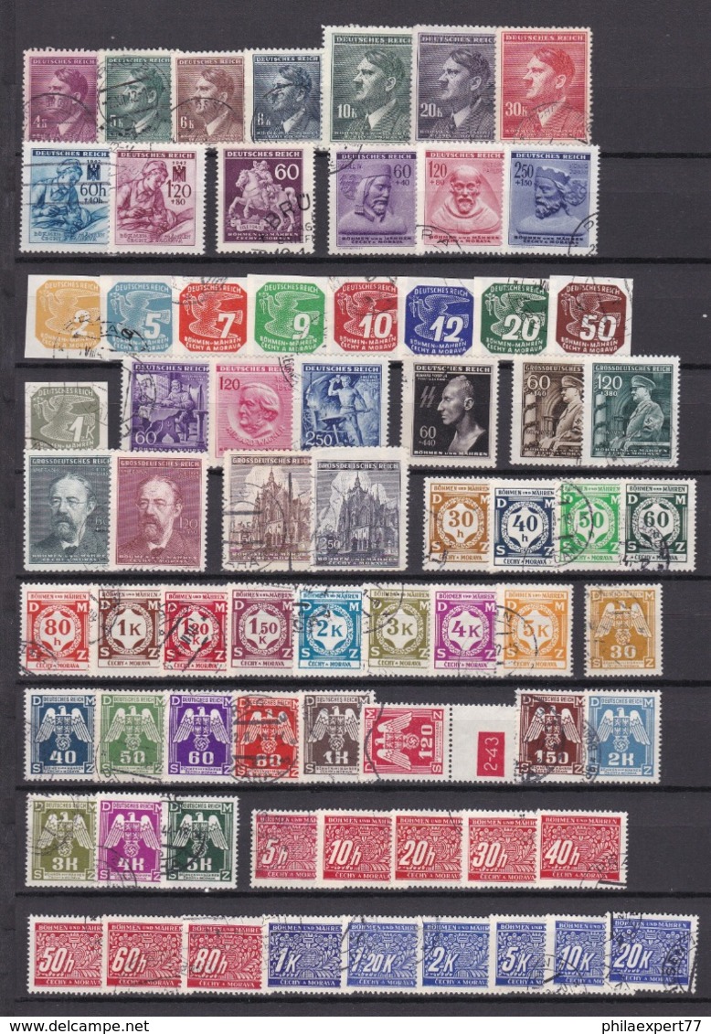 Böhmen Und Mähren - 1939/44 - Sammlung - Gest. - Besetzungen 1938-45