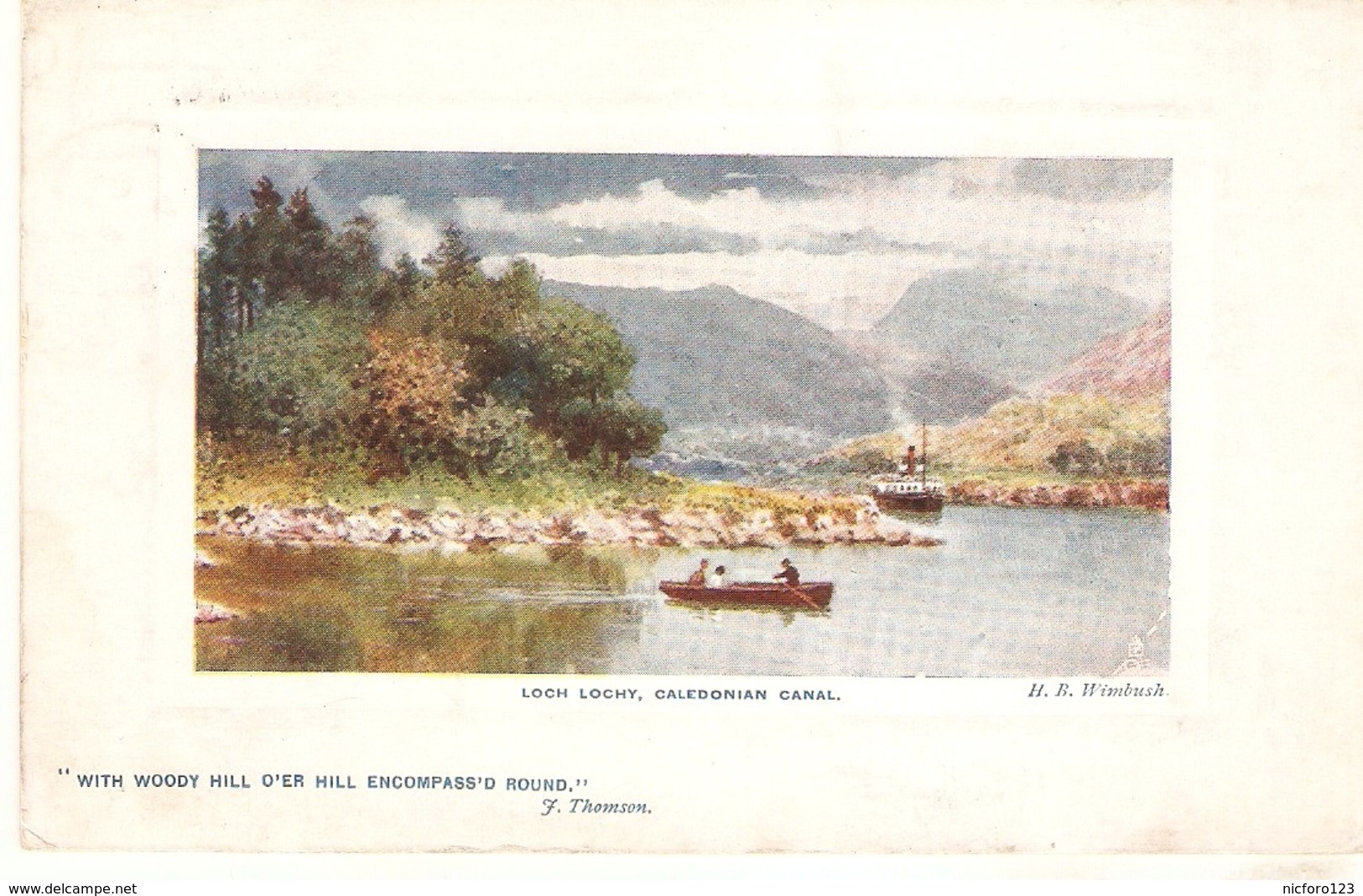 "H.B.Wimbush. Loch Lochy And Caledonian Canal Tuck Oilette Platemarked  The Scottish Highlans Ser.PC# 9731 - Tuck, Raphael