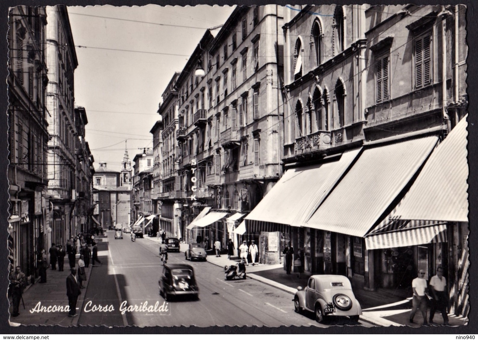 ANCONA - Corso Garibaldi - F/G - V: 1957 - Animata-auto - Ancona