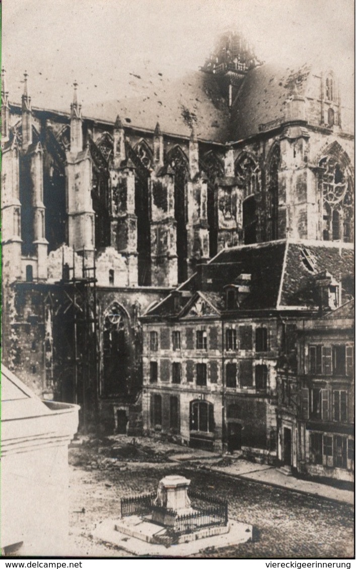! [02] Saint Quentin Cathedral 1917 Carte Photo Allemande, 1. Weltkrieg, Guerre 1914-18, 1. Weltkrieg, Foto - Saint Quentin