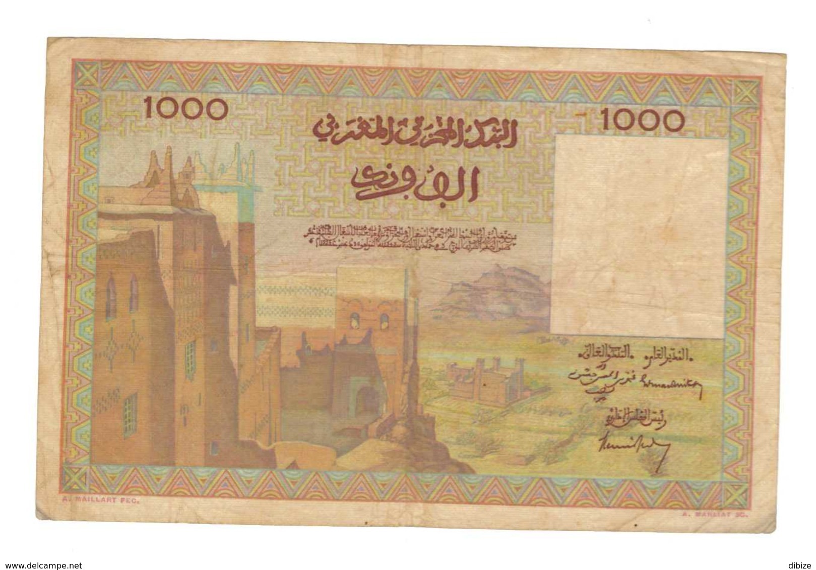 Maroc. Protectorat Français. Billet De 1000 Francs Du 15-11-1956. Etat Moyen. - Marokko