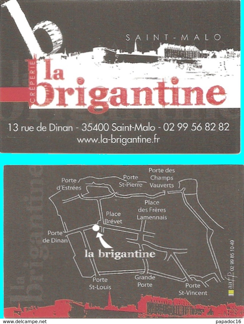Carte De Visite - Crêperie La Brigantine - Saint-Malo (35) - [restaurant] - Visitekaartjes