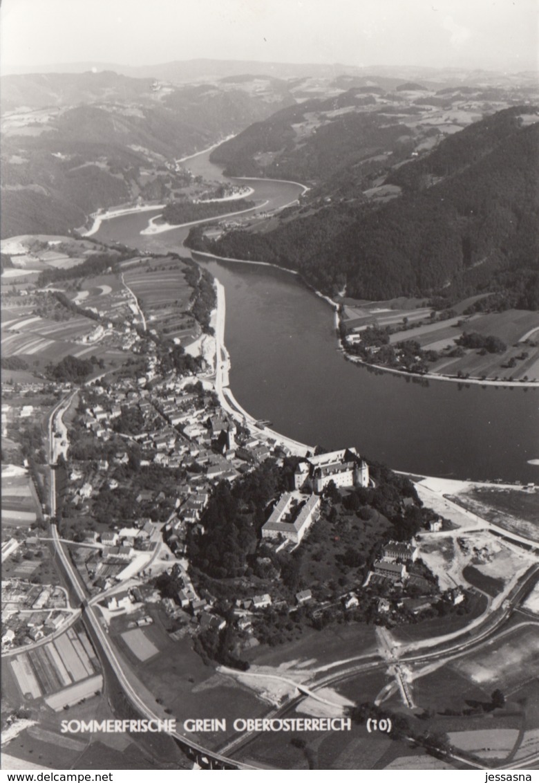 AK - OÖ - GREIN - Fliegeraufnahme - 1958 - Grein