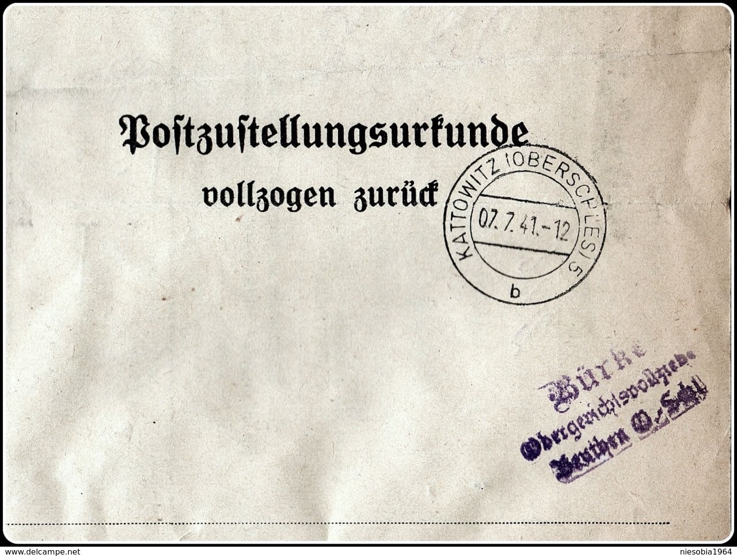 WW2 Obergerichtvollzieher Bürke - Beuthen Court documents - Bürke - Main Court Bailiff case Jarzombek vs Jarzombek 1941