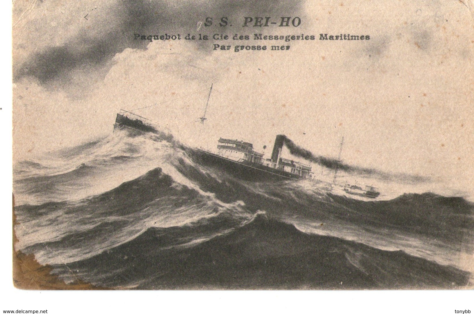 MESSAGERIES MARITIMES PAQUEBOT LE PEI-HO PAR GROSSE MER - Steamers