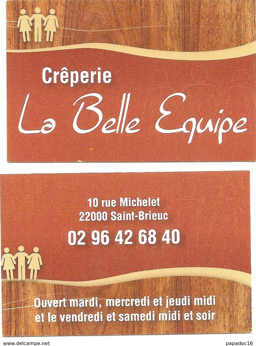 Carte De Visite - Crêperie La Belle Epoque - Saint-Brieuc (22) - [Restaurant] - Visitekaartjes