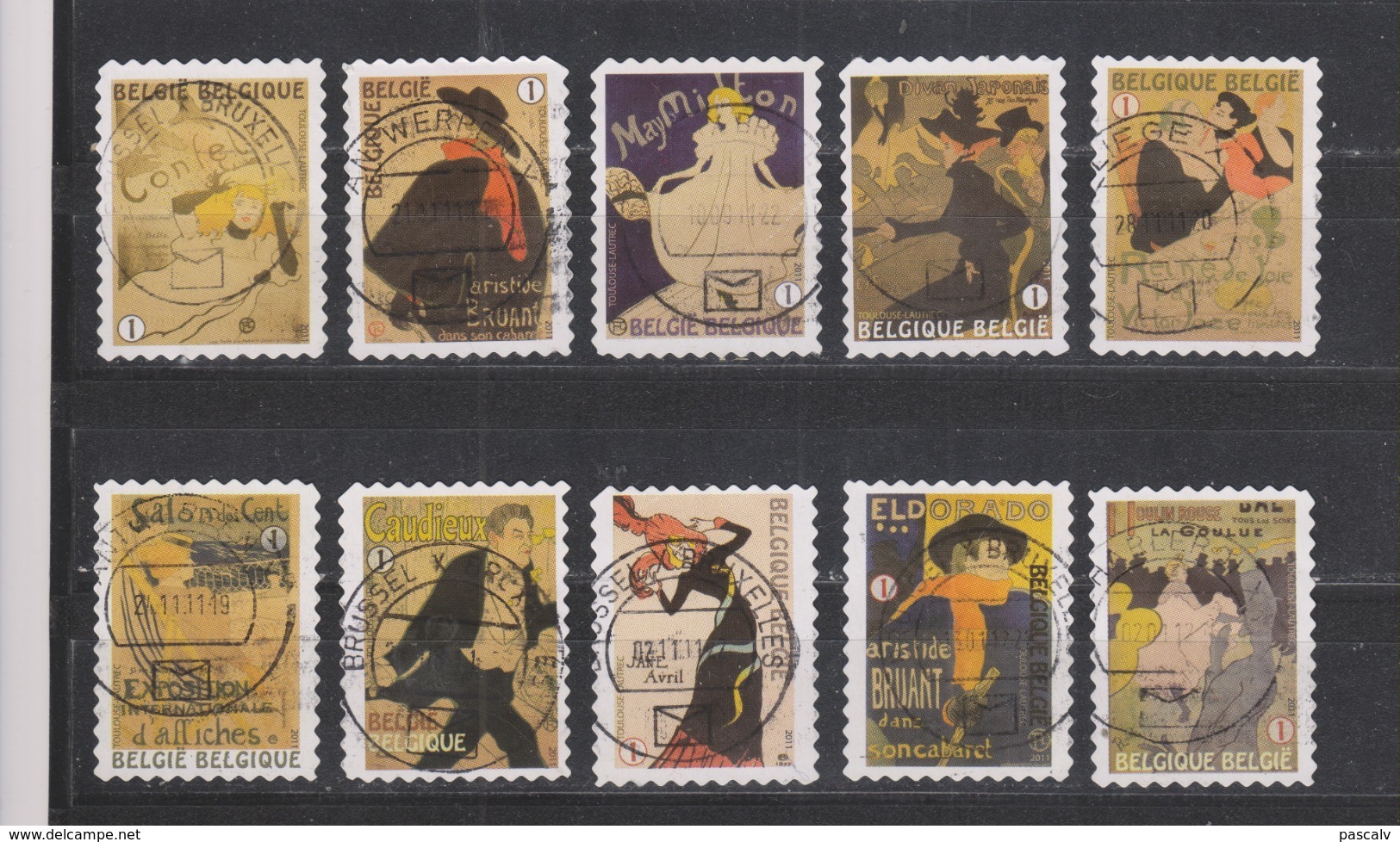 COB 4145 / 4154 Série Complète Oblitérée Toulouse Lautrec - Used Stamps