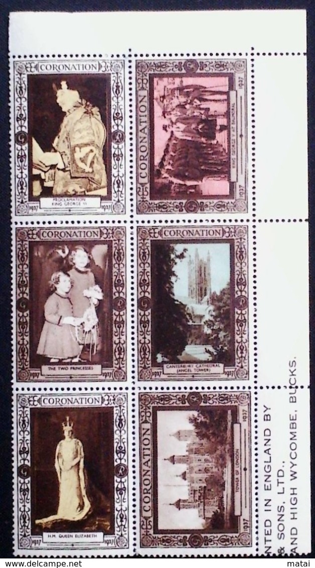 GREAT BRITAIN U.K. 1937 CORONATION STAMP X6 - Nuevos