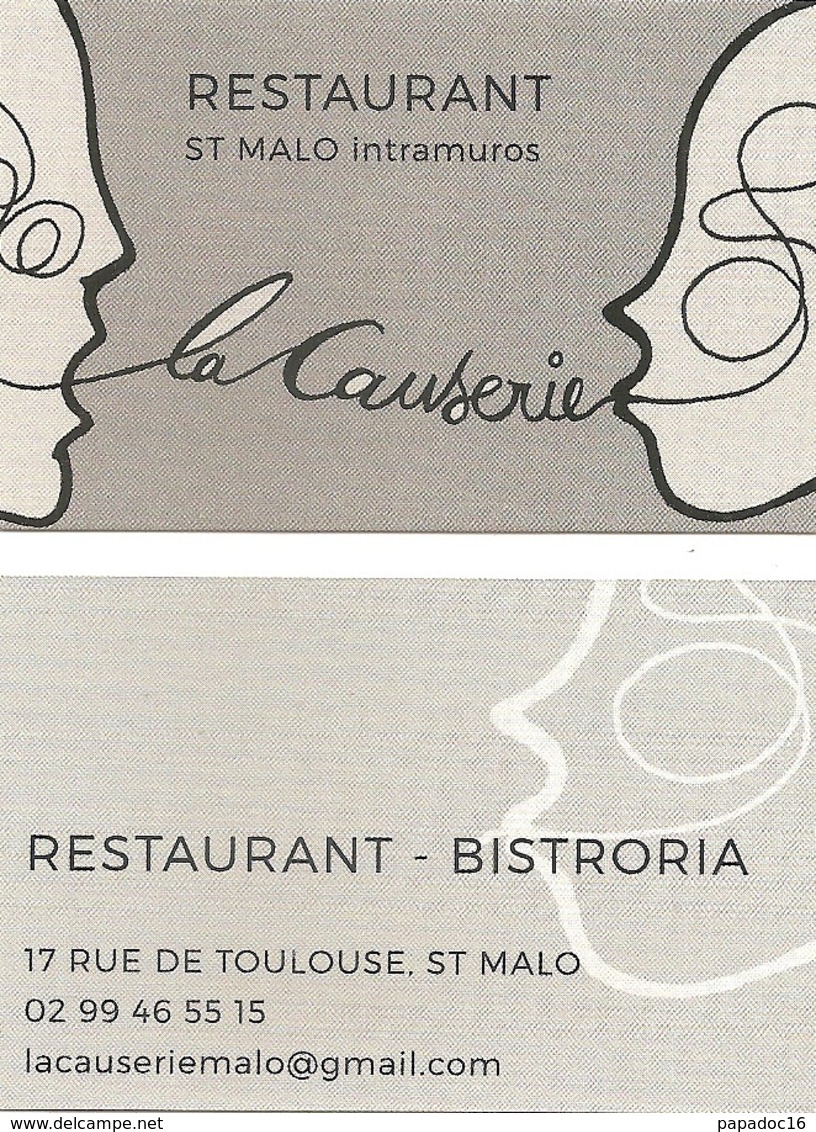 Carte De Visite - La Causerie - Restaurant - Bistroria - Saint-Malo Intra Muros (35) - Visitekaartjes