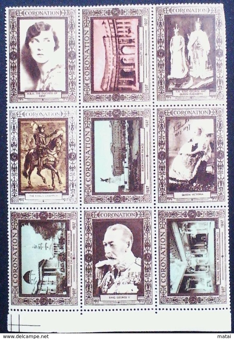 GREAT BRITAIN U.K. 1937 CORONATION STAMP X9 - Nuevos