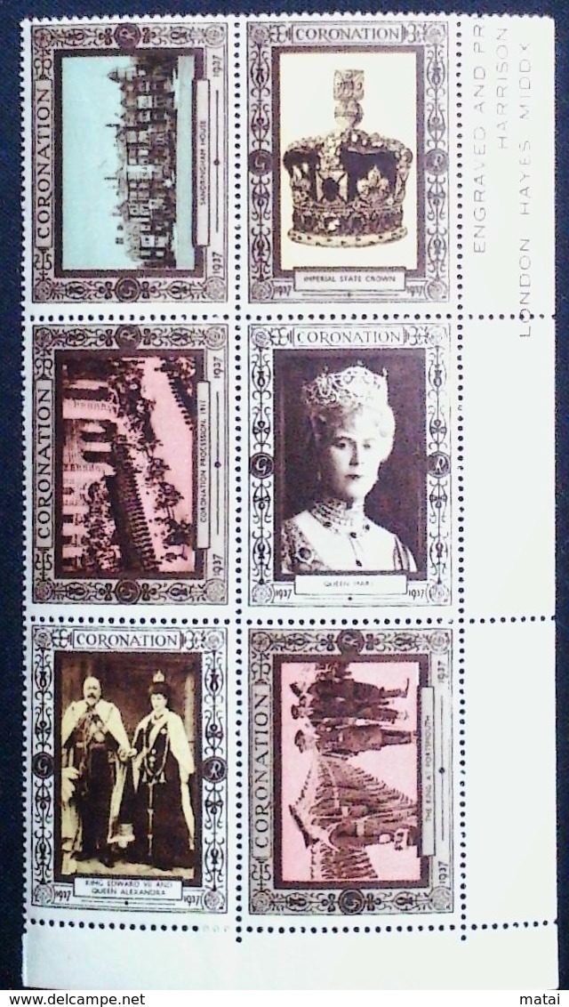 GREAT BRITAIN U.K. 1937 CORONATION STAMP X6 - Unused Stamps