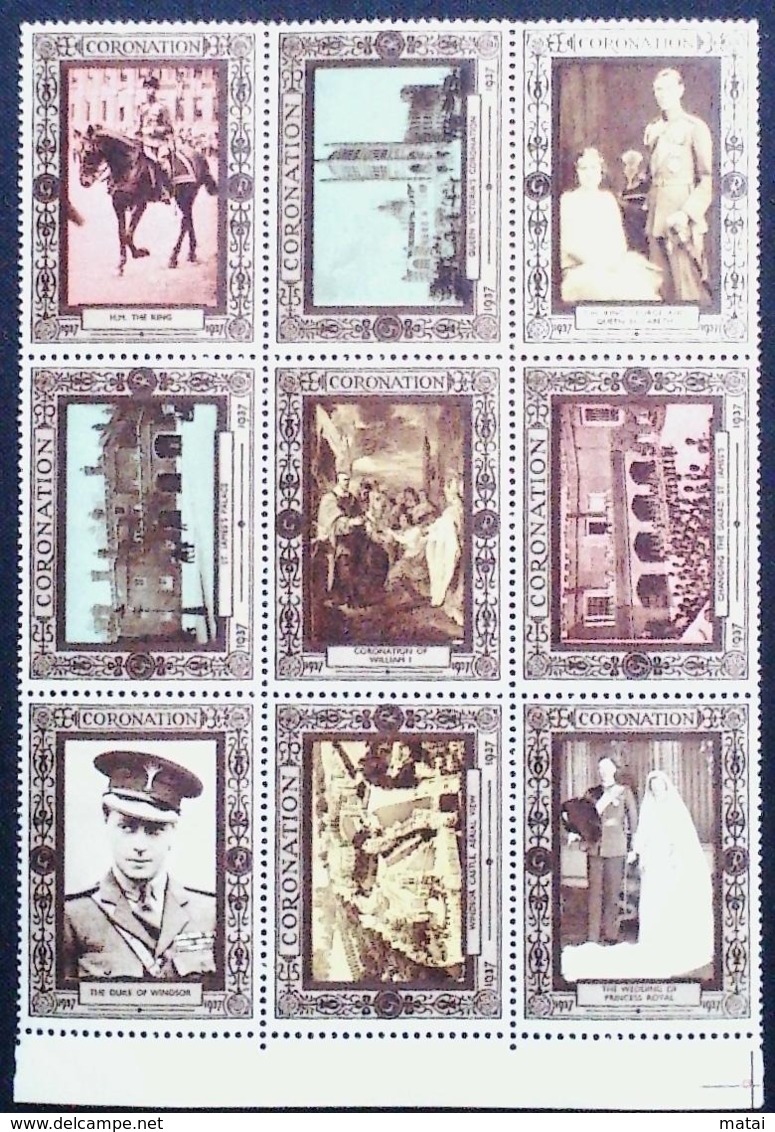 GREAT BRITAIN U.K. 1937 CORONATION STAMP X9 - Unused Stamps