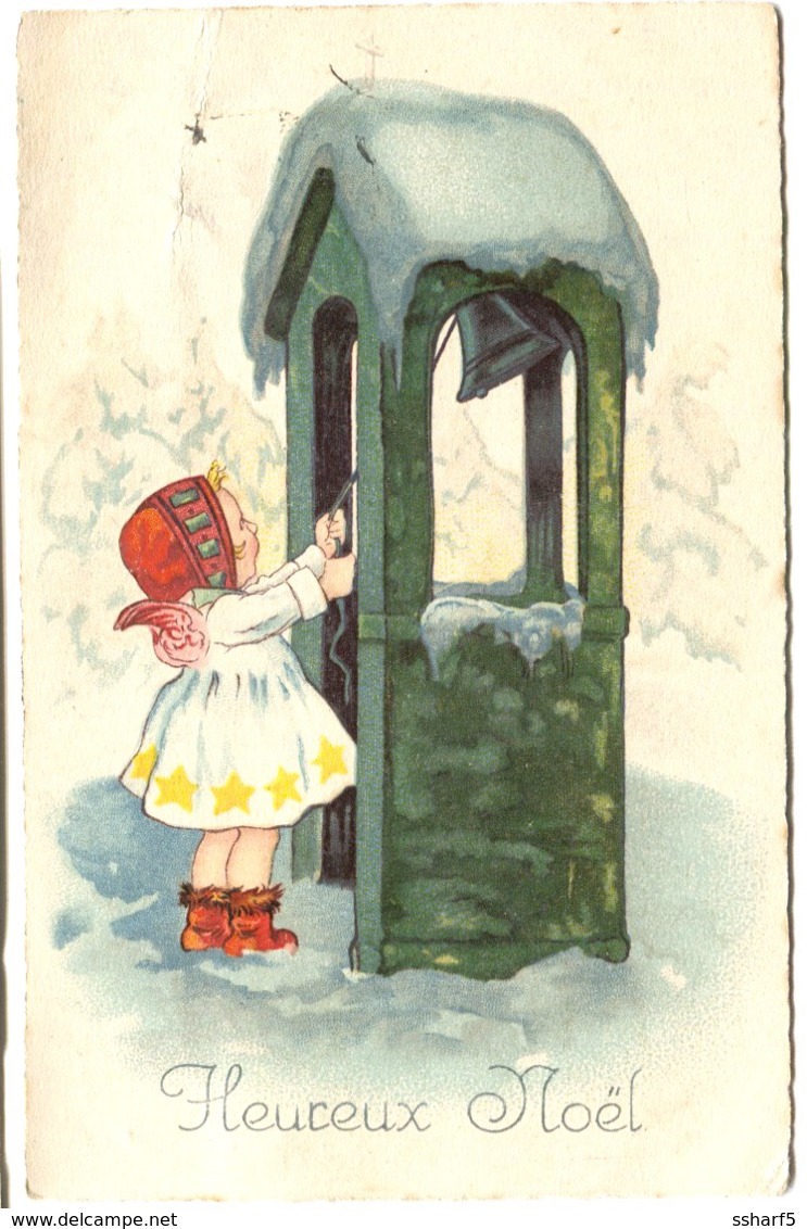 SUISSE SCHWEIZ SWITZERLAND Heureux Noël Small Girl Ringing A Bell Sent 1930 Basel - Altri & Non Classificati
