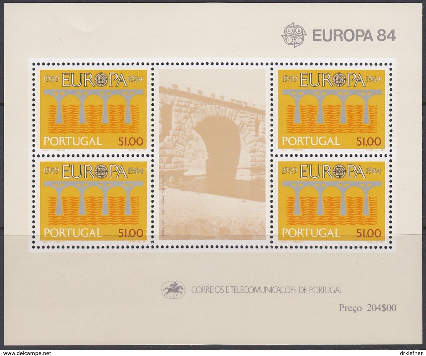 PORTUGAL Block 43, Postfrisch **, 25 Jahre Europa CEPT 1984 - 1984