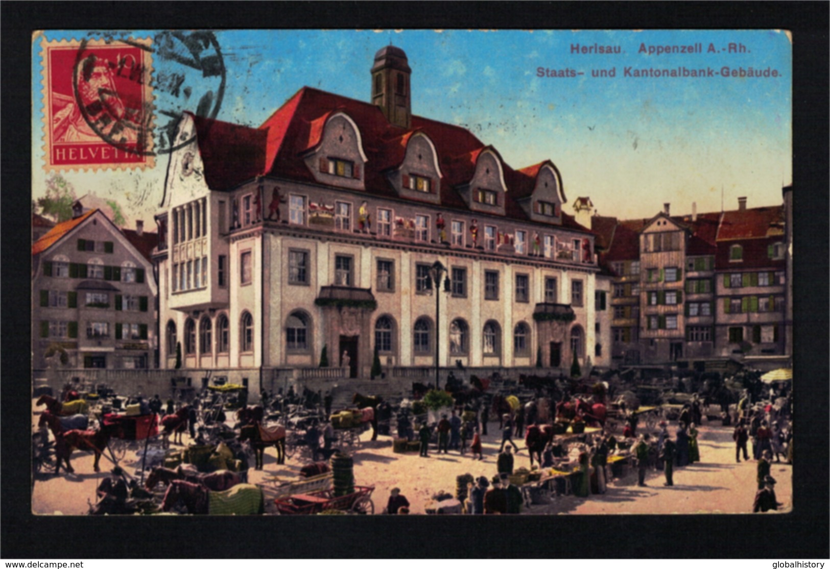 DE2740 - HERISAU, APPENZELL A. - Rh. - STAATS UND KANTONALBANK GEBÄUDE - MARKT - Appenzell