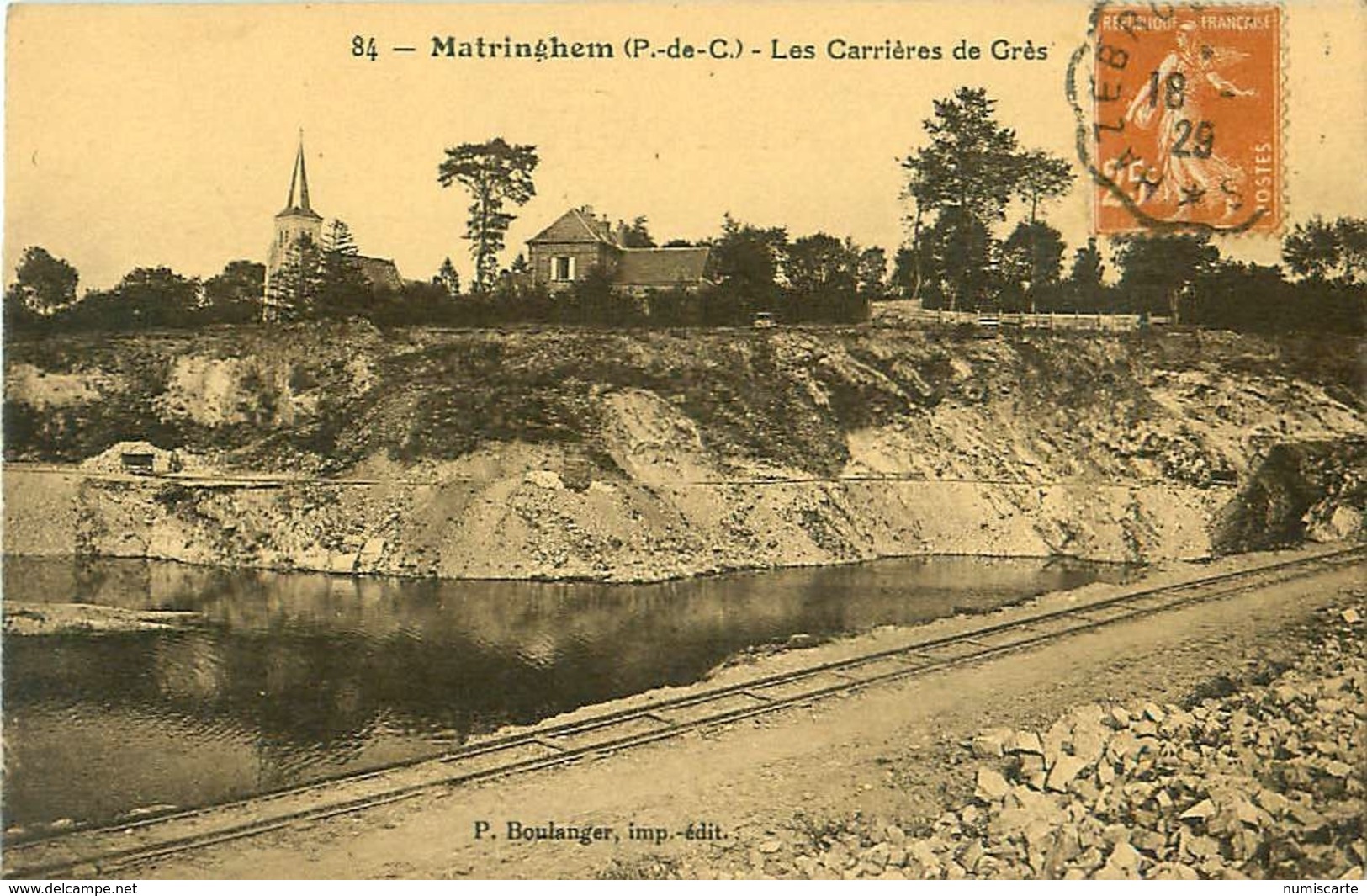 Cpa MATRINGHEM 62 Les Carrières De Grès - Rare - - Sonstige & Ohne Zuordnung