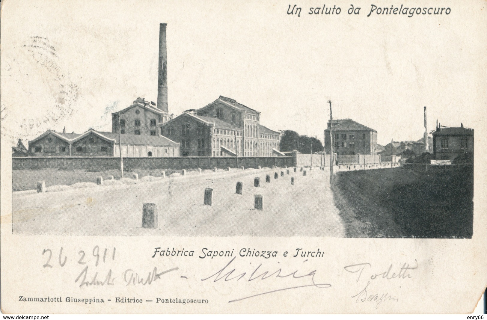 FERRARA-PONTE LAGO SCURO FABBRICA SAPONI CHIOZZA E TURCHI - Ferrara