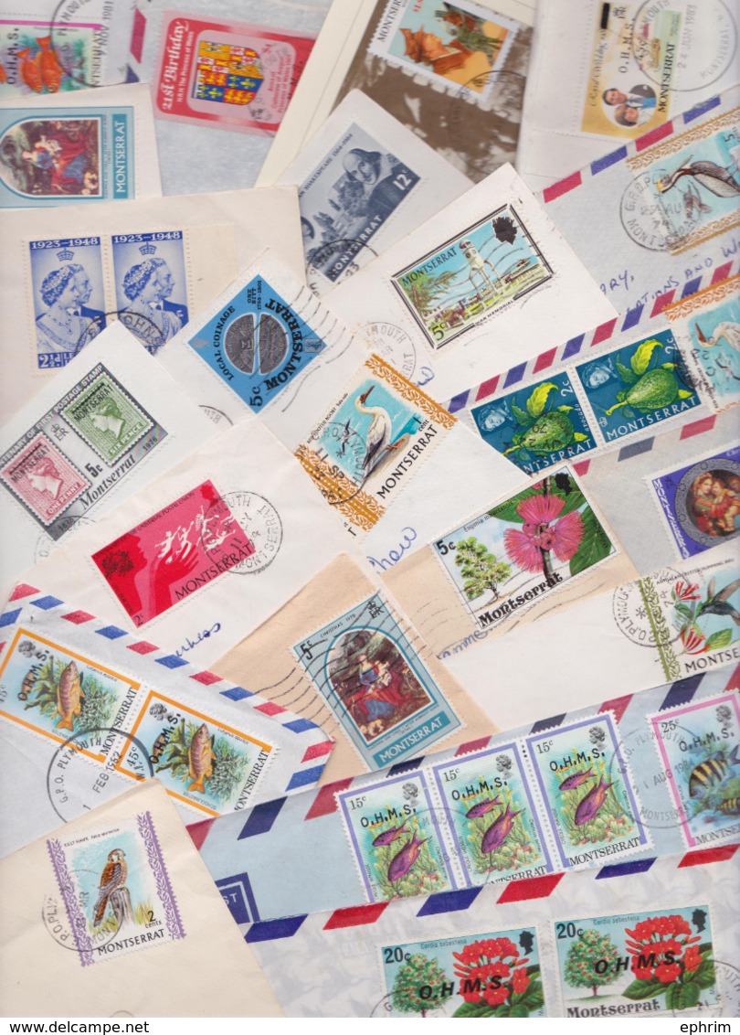 ÎLE MONTSERRAT Beau Lot Varié De 110 Enveloppes Commerciales Et Philatéliques Timbrées Air Mail Covers FDC Stamp Timbres - Montserrat