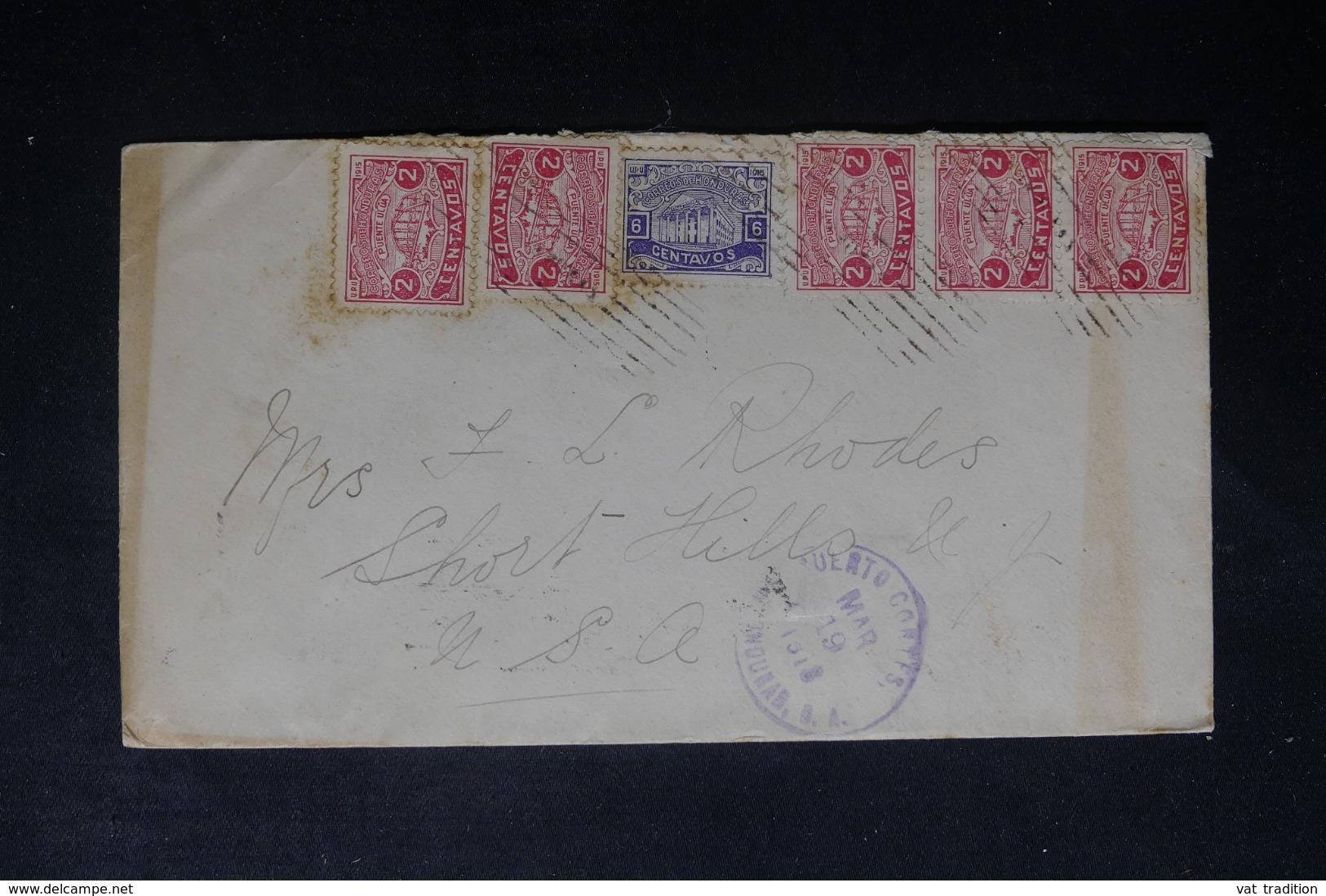 HONDURAS - Enveloppe De Puerto Cortes Pour Les Etats Unis En 1918, Affranchissement Plaisant - L 46394 - Honduras