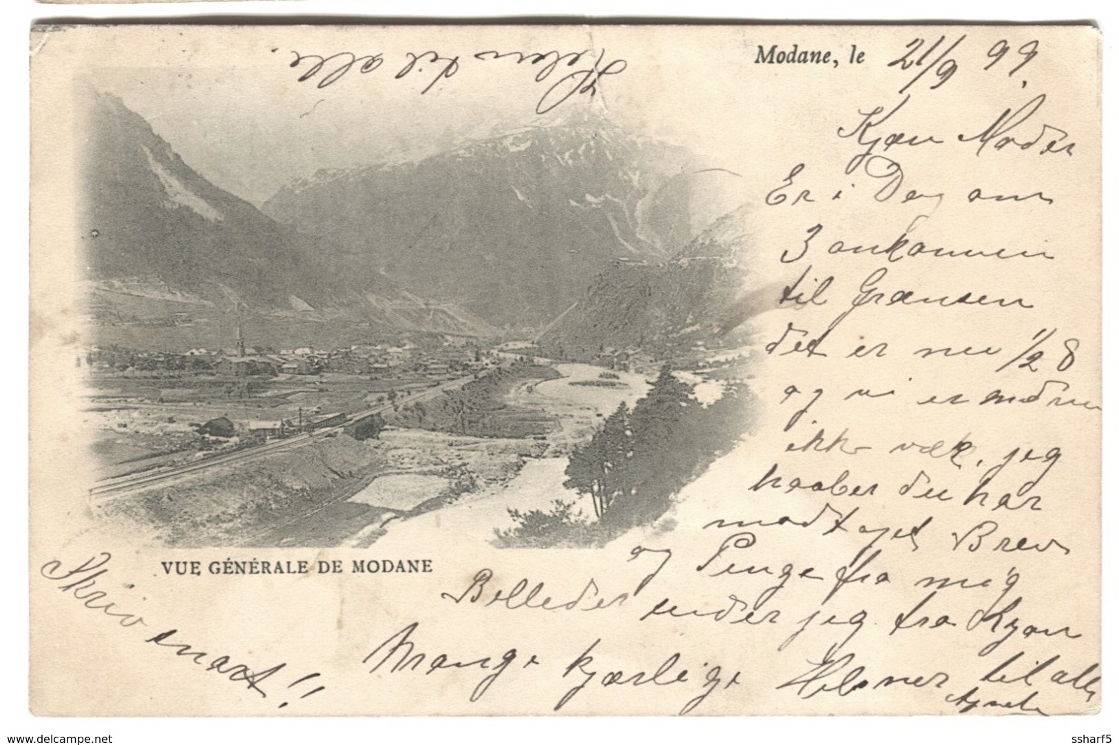 Modane Vue Generale Modane Voyagé 1899 Petit Défaut En Haut (centre) - Modane