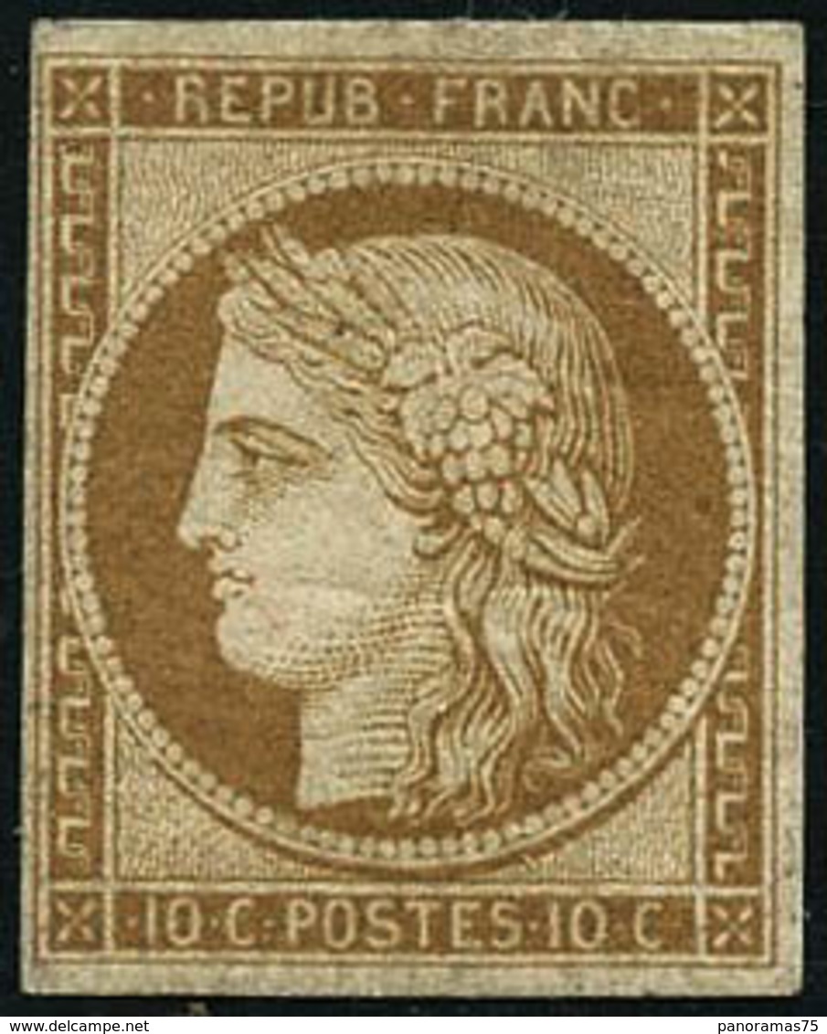 ** N°1F 10c Bistre Clair, Réimp - TB - 1849-1850 Ceres