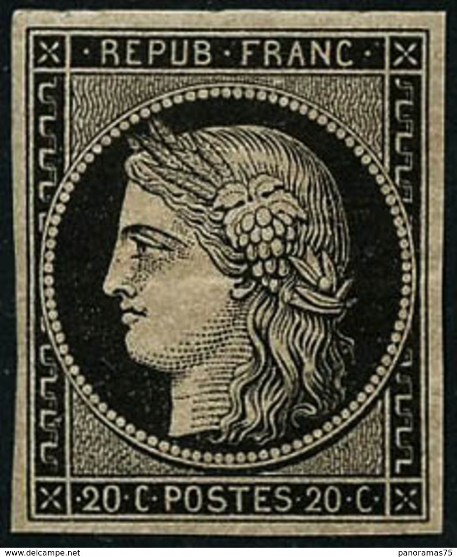** N°3 20c Noir S/jaune - B - 1849-1850 Ceres