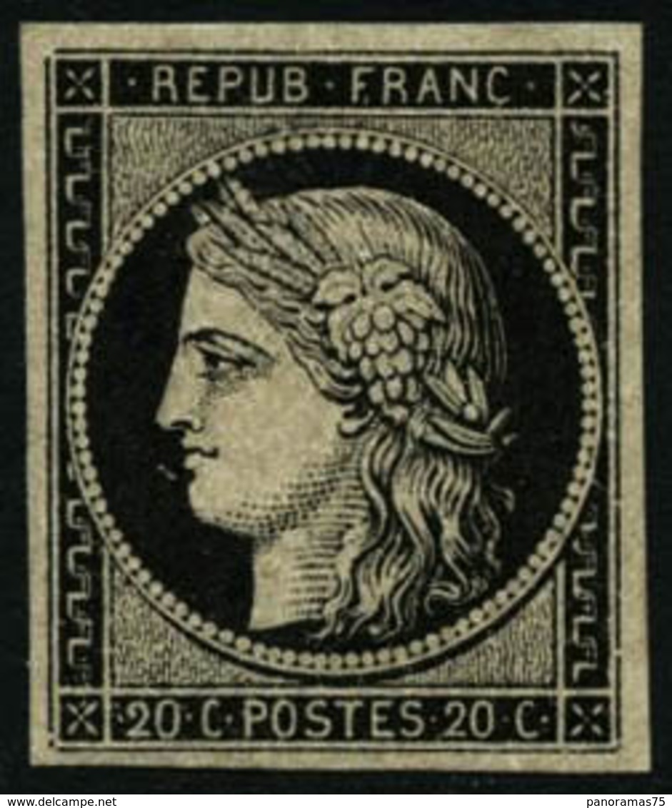 ** N°3a 20c Noir S/blanc - TB - 1849-1850 Ceres