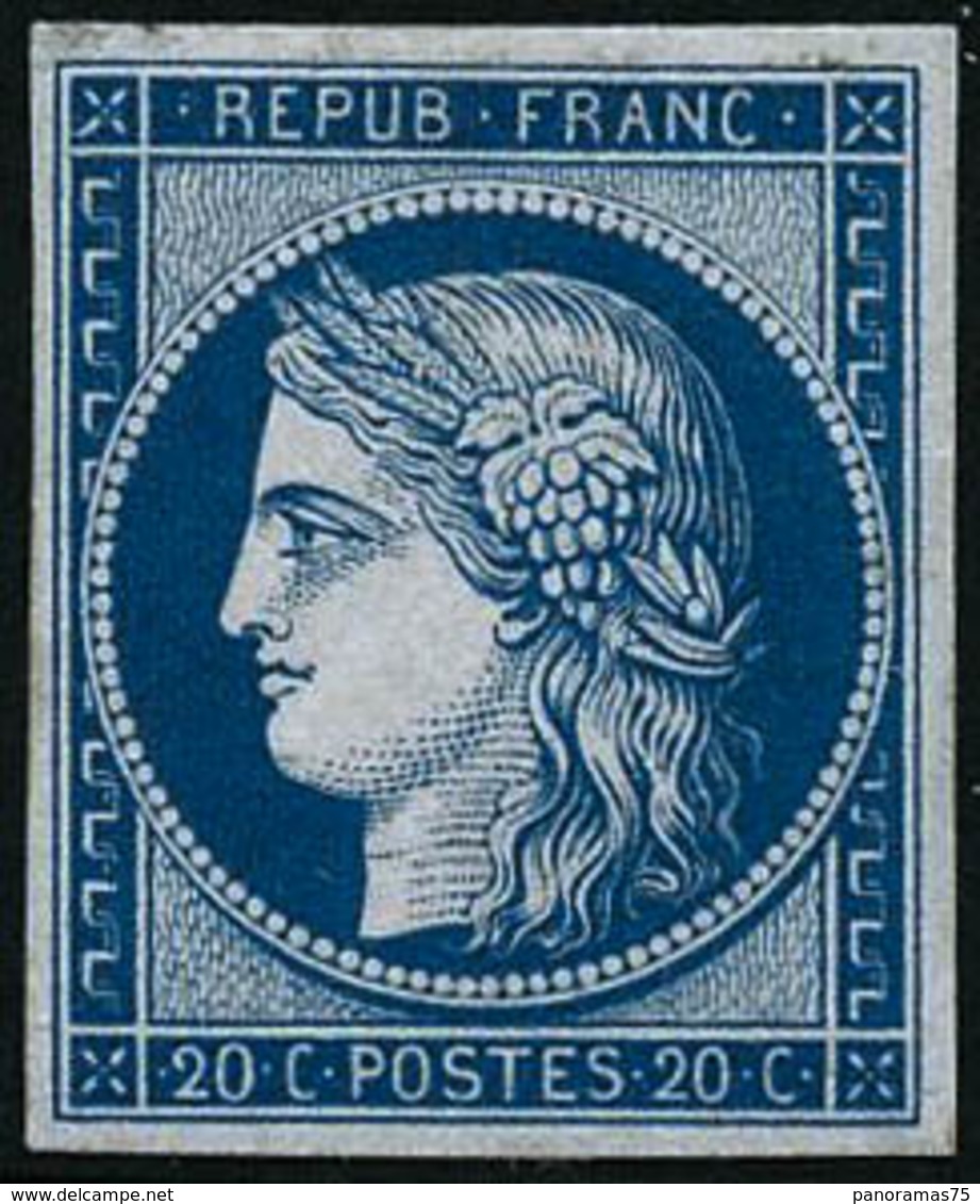 ** N°8F 20c Bleu, Réimp - TB - 1849-1850 Cérès