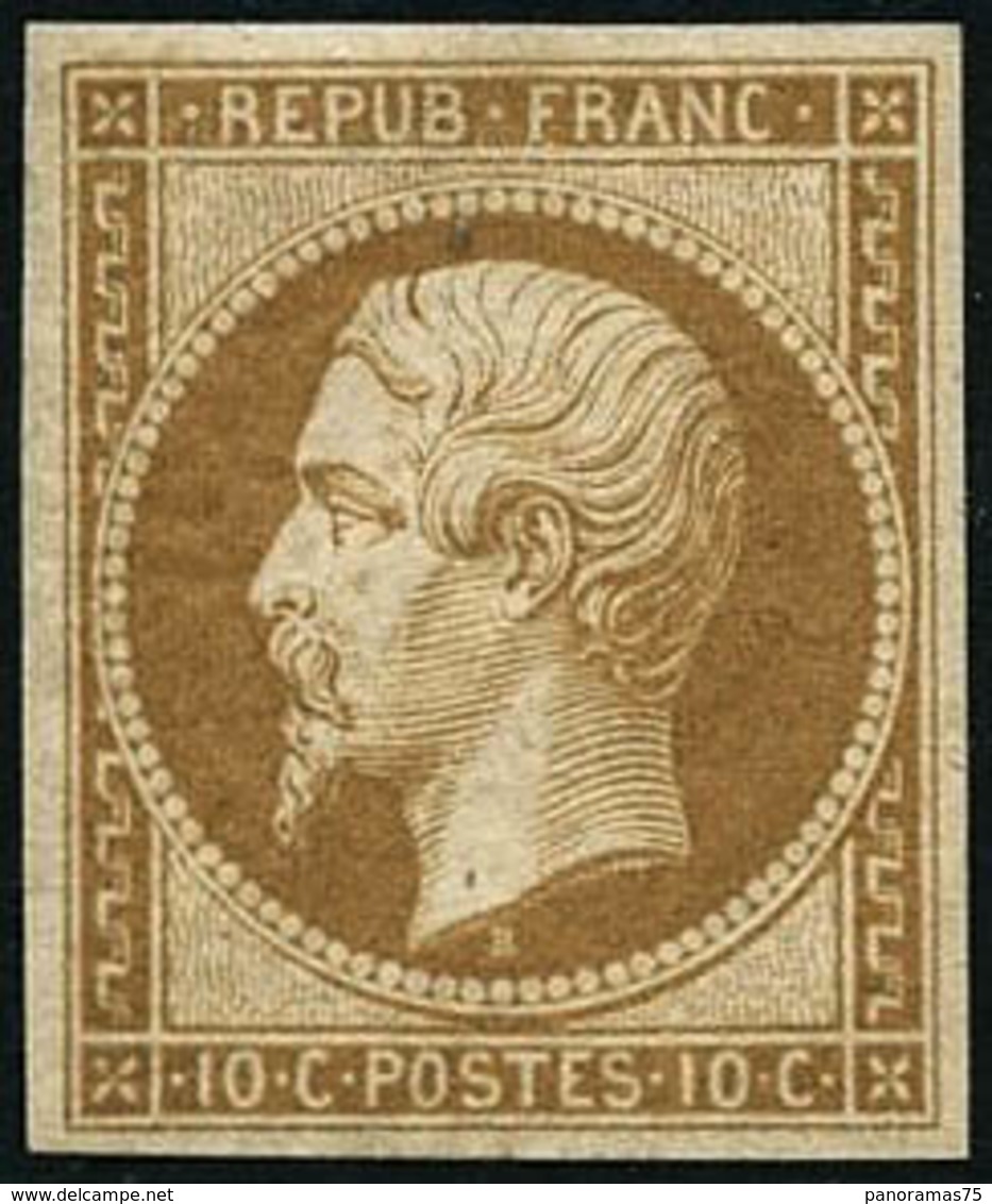 ** N°9e 10c Bistre-jaune, Réimp - TB - 1852 Luigi-Napoleone