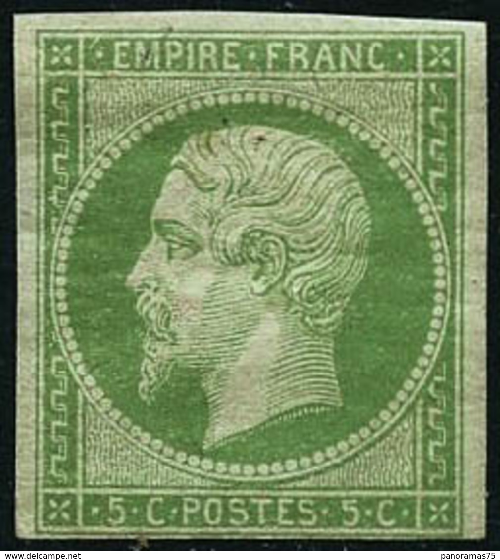 ** N°12 5c Vert Au Filet En Bas - B - 1853-1860 Napoleon III