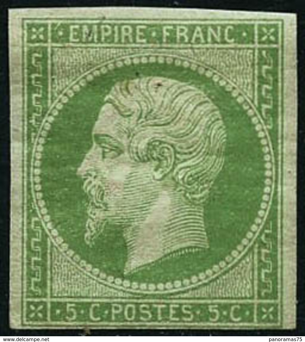 ** N°12 5c Vert Au Filet En Bas - B - 1853-1860 Napoléon III.