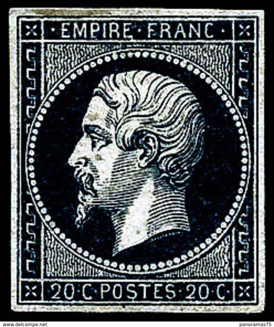 * N°14Ab 20c Bleu-noir, Type I Signé JF Brun - TB - 1853-1860 Napoleone III