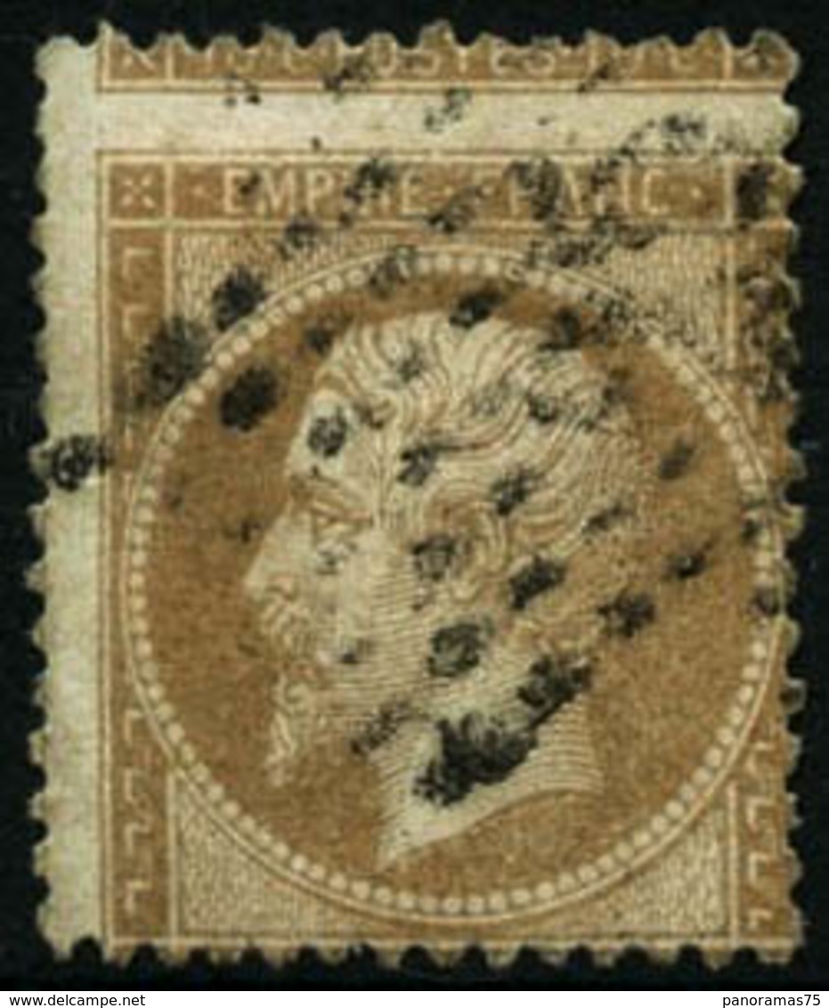Oblit. N°21 10c Bistre, Exceptionnelle Variété De Piquage - TB - 1862 Napoleon III